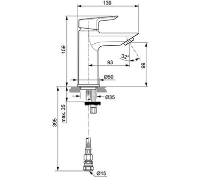 Ideal Standard Tesi Single Lever Basin Tap No Waste - A6587AA by Ideal Standard (IdealStandard-A6587AA)
