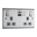 BG NBS22UACG Double 13 Amp Socket Outlet with A and C type USB Charger 3A Switched Socket