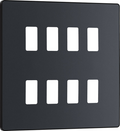 BG RPCDMG8B Evolve Grid Matt Grey 8 Module Square Front Plate - Black Trim