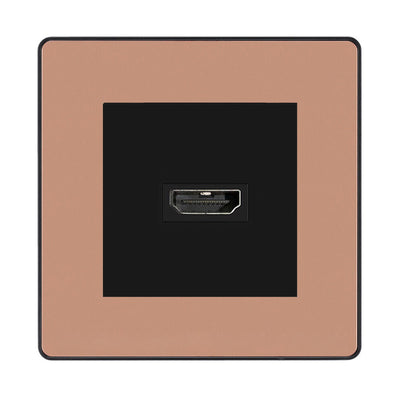 BG Evolve Polished Copper PCDCPHDMI1B 1 Gang Single HDMI Socket by British General (BG-PCDCPEMS2B+EMHDMIB)