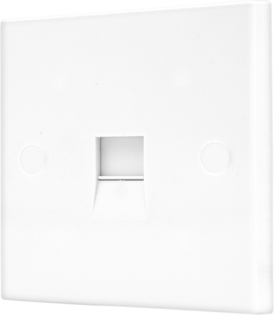 BG 9BTSI/1 Moulded Square Edge | White | 1 Gang IDC Terminal Secondary Telephone Socket by British General (BG-9BTSI/1)