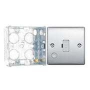BG Nexus Polished Chrome 13A Unswitched Spur + Cable Outlet NPC55 with 35mm Steel Back Box