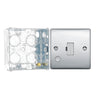 BG Nexus Polished Chrome 13A Unswitched Spur + Cable Outlet NPC55 with 35mm Steel Back Box
