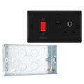 BG Nexus Matt Black 45A Switch 13A Switched Socket Cooker Control Unit NFB70B with 25mm Steel Back Box