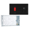 BG Nexus Matt Black 45A Switch 13A Switched Socket Cooker Control Unit NFB70B with 25mm Steel Back Box by British General (BG-NFB70B+HGS04)