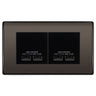 BG Nexus Black Nickel 4G Euro Plate with 2X USB-A Dual Chargers – Black Insert by British General (BG-NBNEMR4+EMUSB3B)