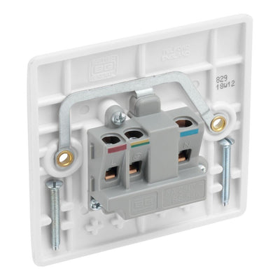 BG Electrical 5A Unswitched Round Pin Socket White & 32mm Pattress Back Box