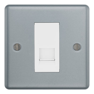 BG MC5BTS1 Metal Clad | 1 Gang Secondary Telephone Socket by British General (BG-MC5BTS1)