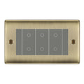BG Nexus Antique Brass Triple Secondary Touch Dimmer Switch - Grey Insert