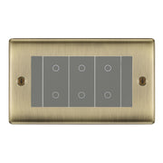 BG Nexus Antique Brass Triple Secondary Touch Dimmer Switch - Grey Insert by British General (BG-EMTDSG+NABEMR4)