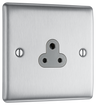 BG NBS28G Nexus 2A, unswitched socket round pin Brushed Steel by British General (BG-NBS28G-Shopify-SA_1)