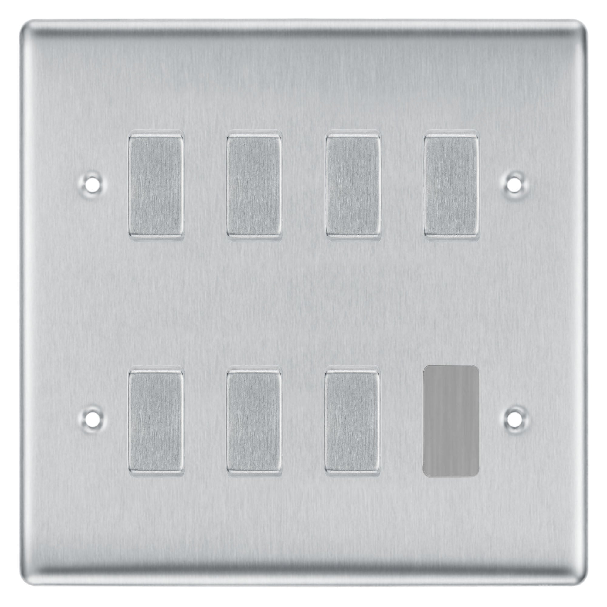 BG Brushed Steel 7 Gang Light Switch Custom Switch – Kent Traders