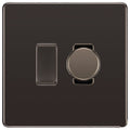 BG Black Nickel Screwless 2 Gang Switch 1x Trailing Edge LED Dimmer 1x Intermediate Switch