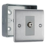 BG Nexus Brushed Steel Single Satellite Socket & Surface Pattress Back Box by British General (BG-NBS64+MC501)