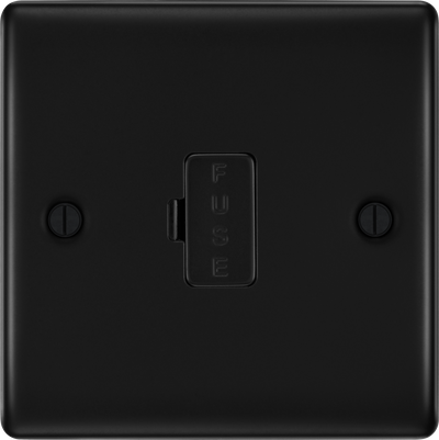 BG NFB54 Nexus Metal Matt Black 13A Unswitched Fused Spur Unit
