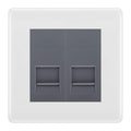 BG White Moulded Double IDC Secondary Telephone Socket - Grey Insert
