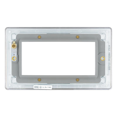 BG Screwless Polished Chrome 4G Faceplate with 45W USB A+C Charger Modules - White Insert