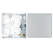 BG Screwless Polished Chrome Single Blanking Plate FPC94 with 25mm Steel Back Box