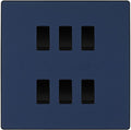 BG Evolve Matt Blue 6 Gang Intermediate Custom Grid Light Switch with Back Box Included