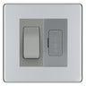 BG Flatplate Screwless Polished Chrome 20A Intermediate Switch & 13A Fused Spur Plate | Grey Insert