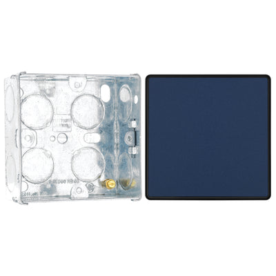 BG Evolve Matt Blue Intermediate Edge to Edge Rocker Switch PCDDB13EB with 35mm Steel Back Box