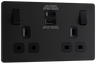 BG Evolve PCDMB22UAC30B Matt Black 2 Gang 13A Socket-Black Insert by British General (BG-PCDMB22UAC30B-Shopify-SA_1)