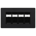 BG Evolve Matt Black 4 Gang RJ45 Cat5e Data Socket Black Inserts
