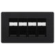 BG Evolve Matt Black 4 Gang RJ45 Cat5e Data Socket Black Inserts
