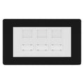 BG Screwless Matt Black 3 Gang RJ45 CAT6 Data Socket White Inserts