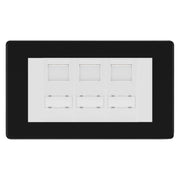 BG Screwless Matt Black 3 Gang RJ45 CAT6 Data Socket White Inserts by British General (BG-FFBRJ453C5EW)