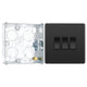 BG Evolve Black Chrome 3 Gang 20A 16AX 2 Way Light Switch PCDBC43B with 25mm Steel Back Box