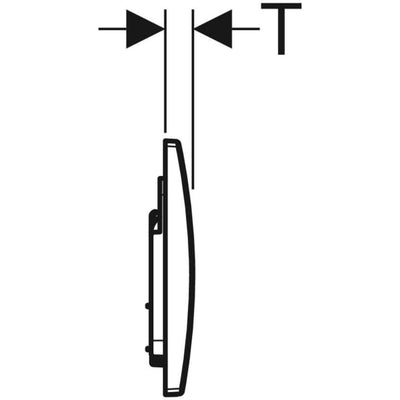 Geberit Alpha01 Square Dual Flush Plate - Matt Black - 115.055.14.1