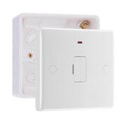 BG Nexus 13A Flex Unswitched Spur + Neon + Cable Outlet & 32mm Pattress Back Box by British General (BG-857+891)