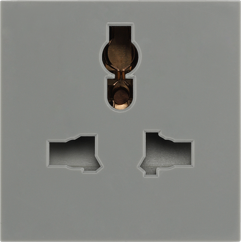 BG EMUNVG Euro Module Universal Unswitched Socket - Grey