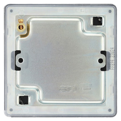 BG Screwless Matt Black Single Blanking Plate FFB94 with 25mm Steel Back Box