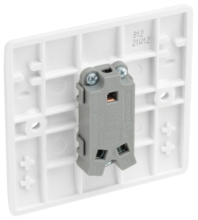 BG 812 Moulded Round Edge | White | 1 Gang 10AX 2 Way Plate Switch by British General (BG-812)