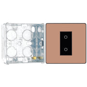 BG Evolve Polished Copper Single Secondary Touch Dimmer Switch PCDCPTDS1B with 35mm Steel Back Box