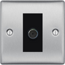 BG Nexus Metal Brushed Steel Co-axial Socket NBS60B by British General (BG-NBS60B)