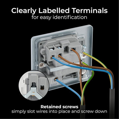 BG MC550F Metal Clad | 13A 2 Pole Flex Outlet Switched Fused Connection Unit by British General (BG-MC550F)
