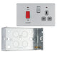 BG Screwless Brushed Steel 45 Amp Cooker Control Unit c/w Neon FBS70G with 35mm Steel Back Box