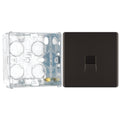 BG Screwless Black Nickel Single Master Telephone Socket FBNBTM1 with 35mm Steel Back Box