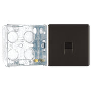 BG Screwless Black Nickel Single Master Telephone Socket FBNBTM1 with 35mm Steel Back Box