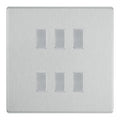 BG Brushed Steel Screwless 6 Gang Intermediate Light Switch Custom Grid Switch with Back Box Included