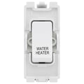 BG Evolve White RRWHPCDW 20A DP Appliance Grid Switch Labelled Water Heater