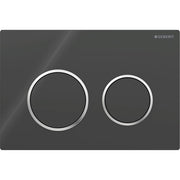 Geberit Omega20 Round WC Dual Flush Plate - Black & Chrome - 115.085.KM.1 by Geberit (Geberit-115.085.KM.1)