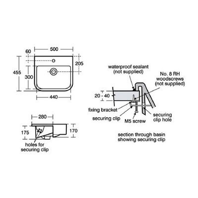 Ideal Standard Concept 500mm Semi-Recessed Basin With Overflow - White - E310201 by Ideal Standard (idealstandard-E310201)