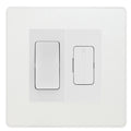 BG Evolve Pearlescent White 20A Double Pole Switch & 13A Fused Spur Plate | White Insert
