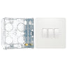 BG Evolve Pearlescent White 20A 16AX 2-Way Triple Light Switch PCDCL43W with 35mm Steel Back Box