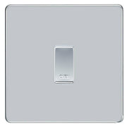 BG Screwless Polished Chrome 1 Gang Engraved Custom Labelled Appliance Grid Switch by British General (BG-SCREWLES-POLISHED-CHROME-CUSTOM-1GANG)