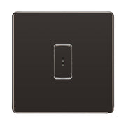 BG Screwless Black Nickel 1 Gang 20 Amp Double Pole Secret Key Grid Switch by British General (BG-SCL-BN-1G-1x DP-KS)